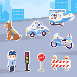 Magnetne kocke LELINO Fantasy Police 42 kom