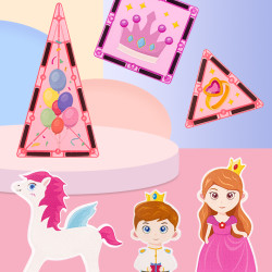 Magnetne kocke LELINO Fantasy Princess 58 kom