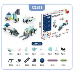 Magnetne kocke LELINO Sticks 28 kom